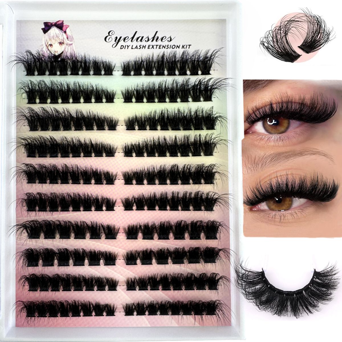 Left+Right Eye Lash Extension  - Eyelash Extension Cat Eye Wispy incelemesi ve fiyatı